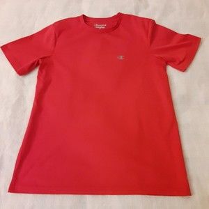 Champion Boys XL Red Performance Tee Shirt 100% Polyester Crew Neck Short Sleeve
